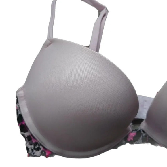 Pink by Victoria Secret Push Up Bra  Satin/Lace 32C - Picture 3 of 12